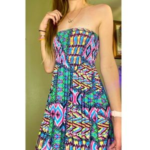 colorfully designed dress!